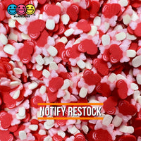 Valentine Heart Lollipop Bow And Stick Fimo Slices Valentines Day Fake Clay Sprinkles 10/5Mm 20