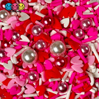 Valentine Mix Hearts Pink Red Fimo Pearl Beads Fake Clay Sprinkles Funfetti Playcode3 Llc 10 Grams