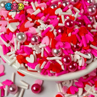 Valentine Mix Hearts Pink Red Fimo Pearl Beads Fake Clay Sprinkles Funfetti Playcode3 Llc Sprinkle