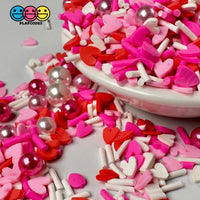 Valentine Mix Hearts Pink Red Fimo Pearl Beads Fake Clay Sprinkles Funfetti Playcode3 Llc Sprinkle