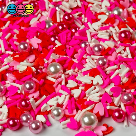 Valentine Mix Hearts Pink Red Fimo Pearl Beads Fake Clay Sprinkles Funfetti Playcode3 Llc Sprinkle