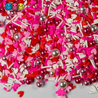 Valentine Mix Hearts Pink Red Fimo Pearl Beads Fake Clay Sprinkles Funfetti Playcode3 Llc Sprinkle
