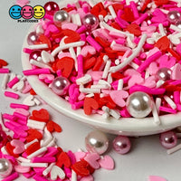 Valentine Mix Hearts Pink Red Fimo Pearl Beads Fake Clay Sprinkles Funfetti Playcode3 Llc Sprinkle