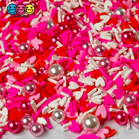 Valentine Mix Hearts Pink Red Fimo Pearl Beads Fake Clay Sprinkles Funfetti Playcode3 Llc Sprinkle