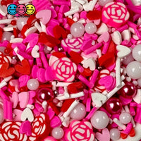 Valentine Mix Roses Silver Pearl Beads Heart Fimo Fake Clay Sprinkles Funfetti Playcode3 Llc