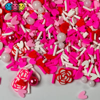 Valentine Mix Roses Silver Pearl Beads Heart Fimo Fake Clay Sprinkles Funfetti Playcode3 Llc