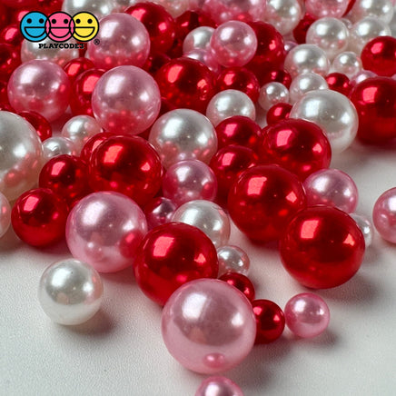 Valentines Day Acrylic Beads 20/100G Red Pink White Holiday Faux Sprinkles Decoden Slime Supplies