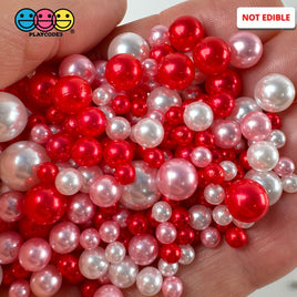 Valentines Day Acrylic Beads 20/100G Red Pink White Holiday Faux Sprinkles Decoden Slime Supplies
