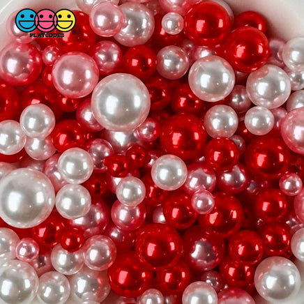 Valentines Day Acrylic Beads 20/100G Red Pink White Holiday Faux Sprinkles Decoden Slime Supplies