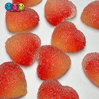 Valentines Day Fake Sugar Gummy Ombre Red Sunrise Heart Charm Flatback Cabochons Decoden Charm 10