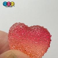 Valentines Day Fake Sugar Gummy Ombre Red Sunrise Heart Charm Flatback Cabochons Decoden Charm 10