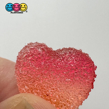 Valentines Day Fake Sugar Gummy Ombre Red Sunrise Heart Charm Flatback Cabochons Decoden Charm 10