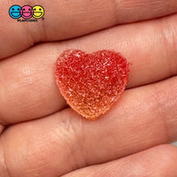 Valentines Day Fake Sugar Gummy Ombre Red Sunrise Heart Charm Flatback Cabochons Decoden Charm 10