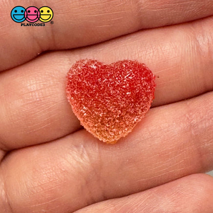 Valentines Day Fake Sugar Gummy Ombre Red Sunrise Heart Charm Flatback Cabochons Decoden Charm 10