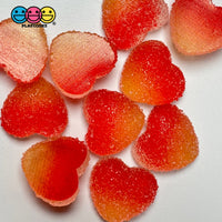 Valentines Day Fake Sugar Gummy Ombre Red Sunrise Heart Charm Flatback Cabochons Decoden Charm 10
