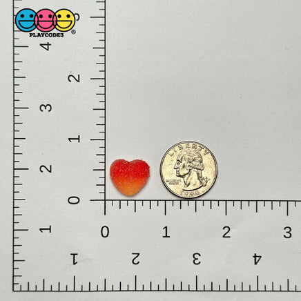 Valentines Day Fake Sugar Gummy Ombre Red Sunrise Heart Charm Flatback Cabochons Decoden Charm 10