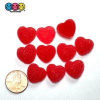Valentine’s Day Fake Sugar Gummy Red Holiday Heart charm Flatback Cabochons Decoden Charm 10 pcs - Charm