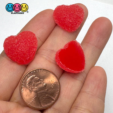 Valentine’s Day Fake Sugar Gummy Red Holiday Heart charm Flatback Cabochons Decoden Charm 10 pcs - Charm