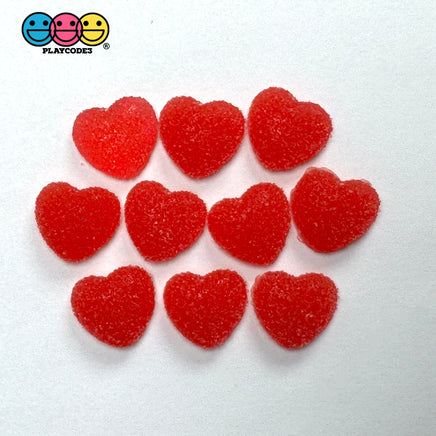 Valentine’s Day Fake Sugar Gummy Red Holiday Heart charm Flatback Cabochons Decoden Charm 10 pcs - Charm