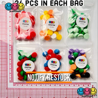 Valentines Day Colors Pink Red Faux Chocolate Chips Fake Food Realistic Charm Cabochons 24 Pcs