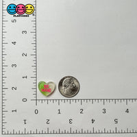 Valentine’s Day Glitter Hearts Multicolor Flatback Cabochons Decoden Charm 12 Pcs