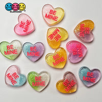 Valentine’s Day Glitter Hearts Multicolor Flatback Cabochons Decoden Charm 12 Pcs