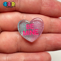 Valentine’s Day Glitter Hearts Multicolor Flatback Cabochons Decoden Charm 12 Pcs