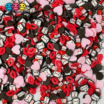 Valentines Day Love Hearts Lipsticks Chocolate Makeup Holiday Fake Clay Sprinkles Decoden Fimo