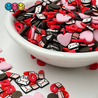 Valentines Day Love Hearts Lipsticks Chocolate Makeup Holiday Fake Clay Sprinkles Decoden Fimo