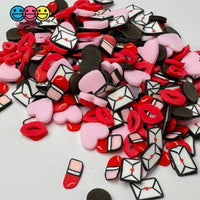 Valentines Day Love Hearts Lipsticks Chocolate Makeup Holiday Fake Clay Sprinkles Decoden Fimo