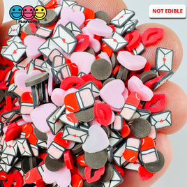 Valentines Day Love Hearts Lipsticks Chocolate Makeup Holiday Fake Clay Sprinkles Decoden Fimo
