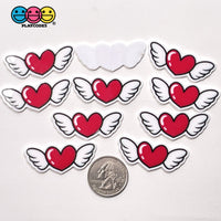 Valentines Day Teddy Bear Winged Heart Planar Hearts Decoden 10Pcs