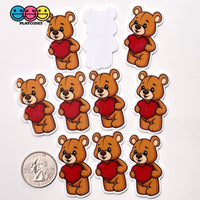 Valentines Day Teddy Bear Winged Heart Planar Hearts Decoden 10Pcs Teddy Bear