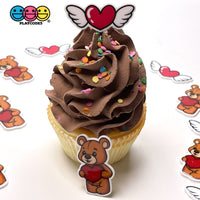 Valentines Day Teddy Bear Winged Heart Planar Hearts Decoden 10Pcs