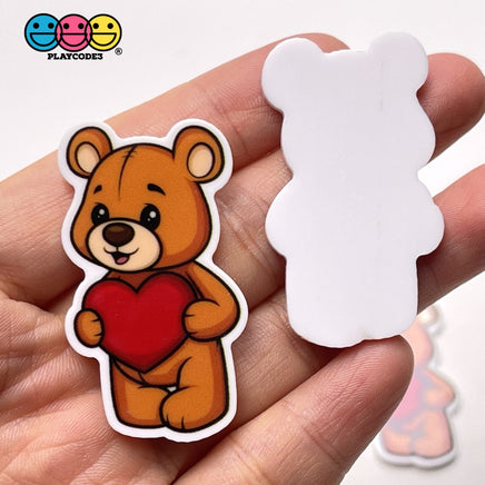 Valentines Day Teddy Bear Winged Heart Planar Hearts Decoden 10Pcs