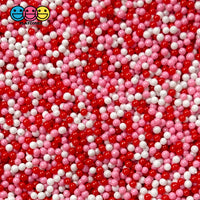 Valentines Red Pink Mix Nonpareil Glass 1.9Mm Beads Caviar Faux Sprinkles Decoden 20 Grams Bead