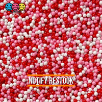 Valentines Red Pink Mix Nonpareil Glass 1.9Mm Beads Caviar Faux Sprinkles Decoden 20 Grams Bead
