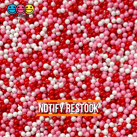 Valentines Red Pink Mix Nonpareil Glass 1.9Mm Beads Caviar Faux Sprinkles Decoden 20 Grams Bead