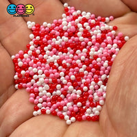 Valentines Red Pink Mix Nonpareil Glass 1.9Mm Beads Caviar Faux Sprinkles Decoden Bead