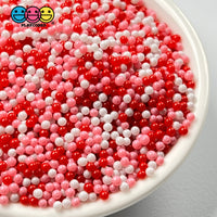 Valentines Red Pink Mix Nonpareil Glass 1.9Mm Beads Caviar Faux Sprinkles Decoden Bead