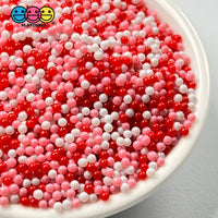 Valentines Red Pink Mix Nonpareil Glass 1.9Mm Beads Caviar Faux Sprinkles Decoden Bead