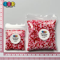 Valentines Red Pink Mix Nonpareil Glass 1.9Mm Beads Caviar Faux Sprinkles Decoden Bead