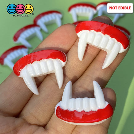 Vampire Teeth Fangs Charm Cabochons Halloween 10Pcs