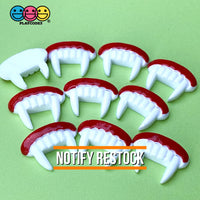 Vampire Teeth Fangs Charm Cabochons Halloween 10Pcs