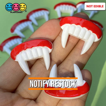 Vampire Teeth Fangs Charm Cabochons Halloween 10Pcs