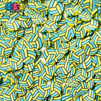 Volley Balls Green Yellow Sports Game Ball Theme Fimo Slices Fake Polymer Clay Sprinkles Decoden