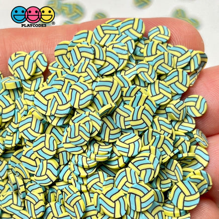Volley Balls Green Yellow Sports Game Ball Theme Fimo Slices Fake Polymer Clay Sprinkles Decoden