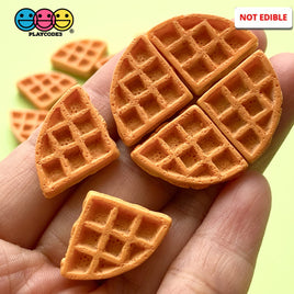 Waffle Charms Quarter Slices Fake Food Realistic 3D Cabochons 12Pcs Charm