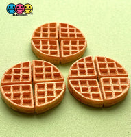 Waffle Charms Quarter Slices Fake Food Realistic 3D Cabochons 12Pcs Charm