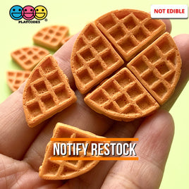 Waffle Charms Quarter Slices Fake Food Realistic 3D Cabochons 12Pcs Charm